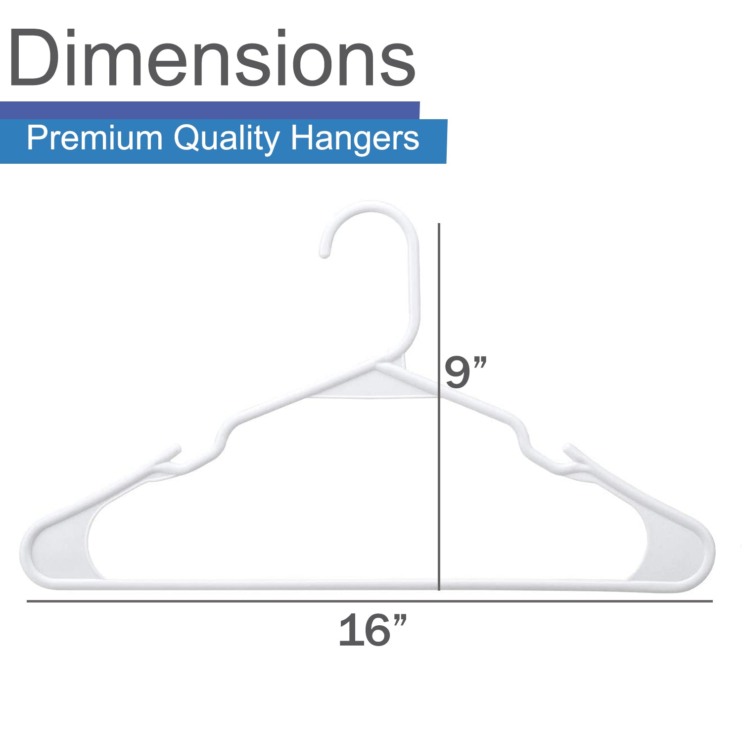 HG-044 17 Standard Weight Notched Dress and Coat Hanger - Pack of